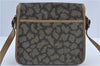 Auth YVES SAINT LAURENT Shoulder Cross Bag Purse PVC Leather Brown Beige J4005