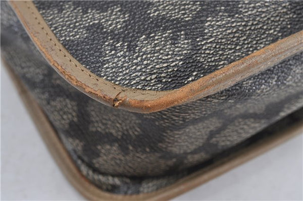 Auth YVES SAINT LAURENT Shoulder Cross Bag Purse PVC Leather Brown Beige J4005