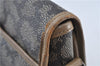 Auth YVES SAINT LAURENT Shoulder Cross Bag Purse PVC Leather Brown Beige J4005