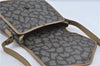 Auth YVES SAINT LAURENT Shoulder Cross Bag Purse PVC Leather Brown Beige J4005