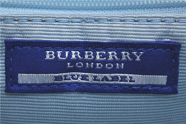 Auth BURBERRY BLUE LABEL Nova Check Shoulder Tote Bag Canvas Leather Ivory J4043