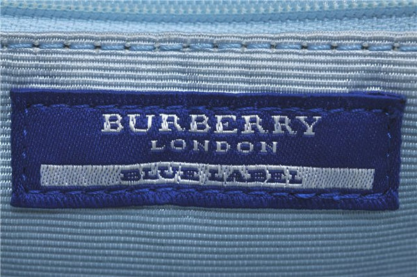 Auth BURBERRY BLUE LABEL Nova Check Shoulder Tote Bag Canvas Leather Ivory J4043
