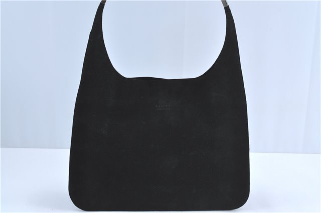 Authentic GUCCI Shoulder Hand Bag Purse Suede 0013167 Black J4066