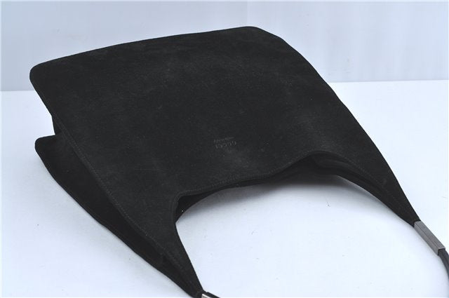 Authentic GUCCI Shoulder Hand Bag Purse Suede 0013167 Black J4066