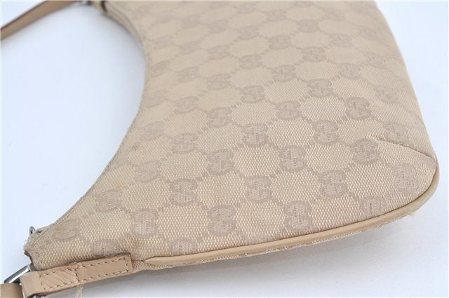 Authentic GUCCI Shoulder Hand Bag Purse GG Canvas Leather 32160 Beige J4078