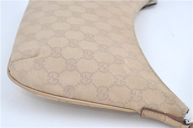 Authentic GUCCI Shoulder Hand Bag Purse GG Canvas Leather 32160 Beige J4078