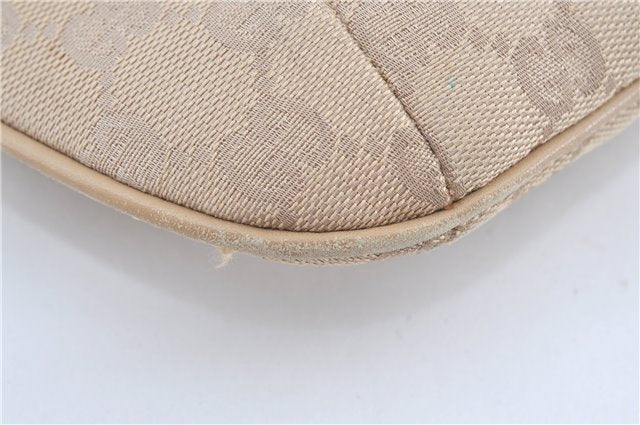 Authentic GUCCI Shoulder Hand Bag Purse GG Canvas Leather 32160 Beige J4078