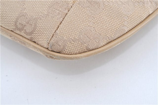 Authentic GUCCI Shoulder Hand Bag Purse GG Canvas Leather 32160 Beige J4078