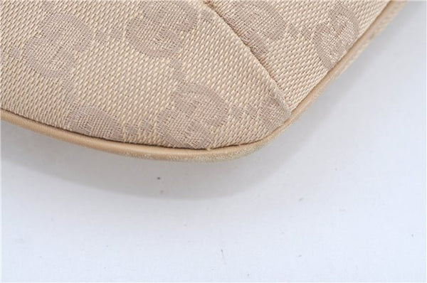 Authentic GUCCI Shoulder Hand Bag Purse GG Canvas Leather 32160 Beige J4078