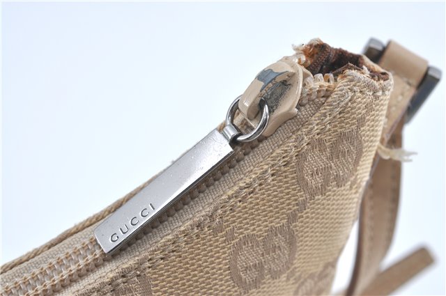 Authentic GUCCI Shoulder Hand Bag Purse GG Canvas Leather 32160 Beige J4078