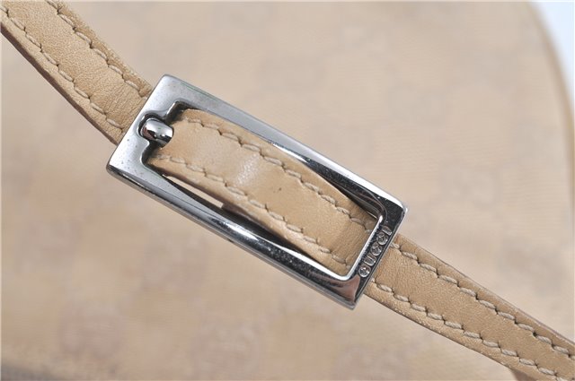 Authentic GUCCI Shoulder Hand Bag Purse GG Canvas Leather 32160 Beige J4078