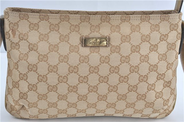 Auth GUCCI Sherry Line Shoulder Cross Bag GG Canvas Leather 189749 Beige J4081