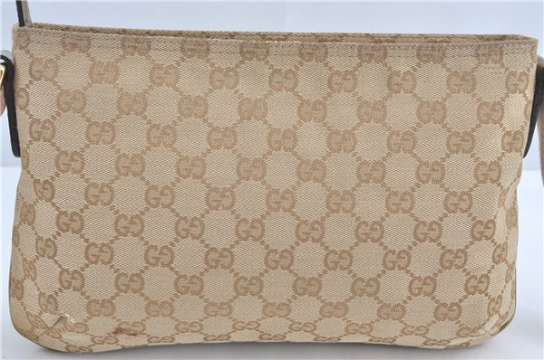 Auth GUCCI Sherry Line Shoulder Cross Bag GG Canvas Leather 189749 Beige J4081