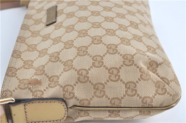 Auth GUCCI Sherry Line Shoulder Cross Bag GG Canvas Leather 189749 Beige J4081