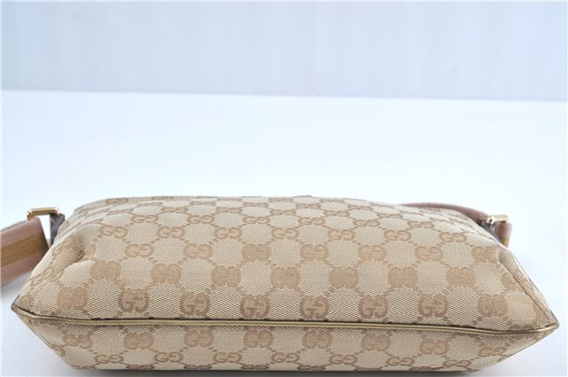 Auth GUCCI Sherry Line Shoulder Cross Bag GG Canvas Leather 189749 Beige J4081