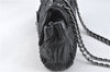 Authentic PRADA Leather Chain Shoulder Hand Bag Black Junk J4086