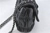 Authentic PRADA Leather Chain Shoulder Hand Bag Black Junk J4086