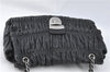 Authentic PRADA Leather Chain Shoulder Hand Bag Black Junk J4086