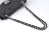 Authentic PRADA Leather Chain Shoulder Hand Bag Black Junk J4086