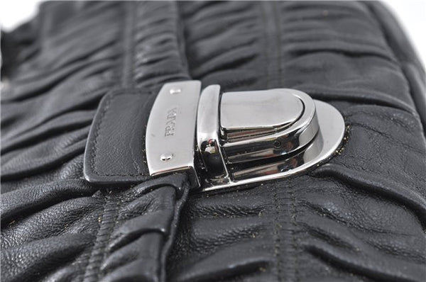Authentic PRADA Leather Chain Shoulder Hand Bag Black Junk J4086