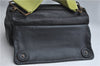 Authentic PRADA Leather Hand Bag Purse Black Light Green J4103