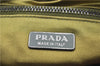 Authentic PRADA Leather Hand Bag Purse Black Light Green J4103