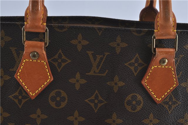 Authentic Louis Vuitton Monogram Sac Plat Hand Tote Bag M51140 LV J4105