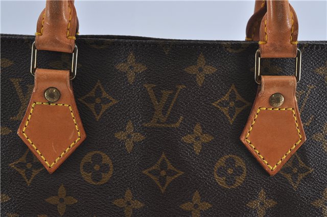 Authentic Louis Vuitton Monogram Sac Plat Hand Tote Bag M51140 LV J4105