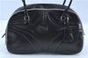 Authentic PRADA Leather Shoulder Hand Bag Purse Black J4124