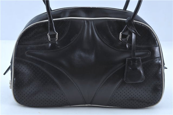 Authentic PRADA Leather Shoulder Hand Bag Purse Black J4124