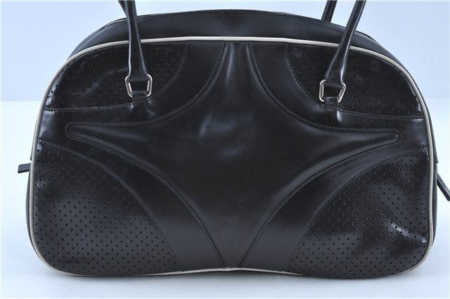 Authentic PRADA Leather Shoulder Hand Bag Purse Black J4124