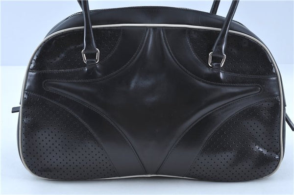 Authentic PRADA Leather Shoulder Hand Bag Purse Black J4124