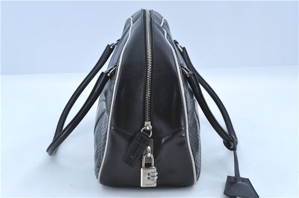 Authentic PRADA Leather Shoulder Hand Bag Purse Black J4124