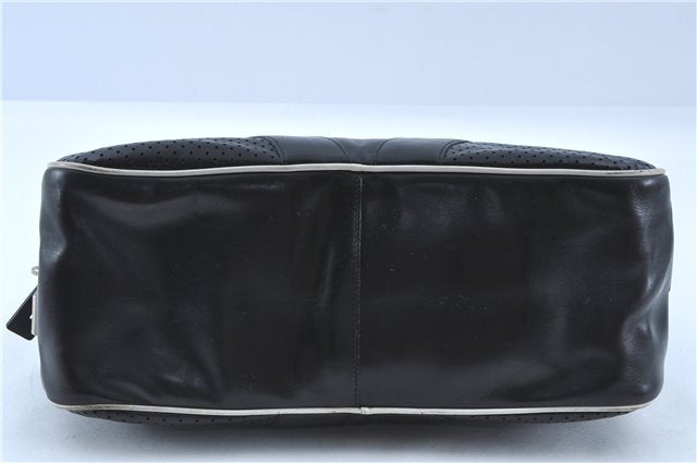 Authentic PRADA Leather Shoulder Hand Bag Purse Black J4124