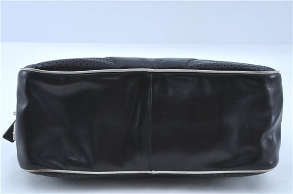 Authentic PRADA Leather Shoulder Hand Bag Purse Black J4124
