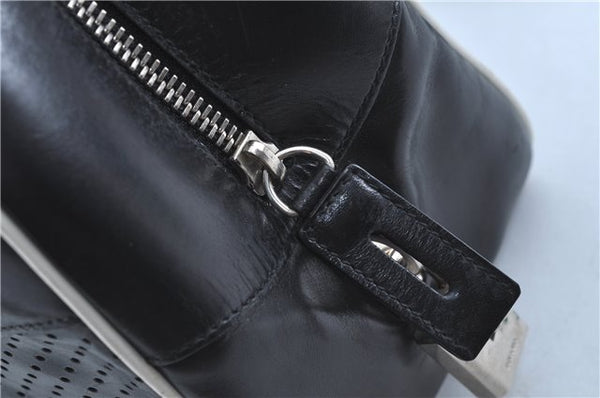 Authentic PRADA Leather Shoulder Hand Bag Purse Black J4124