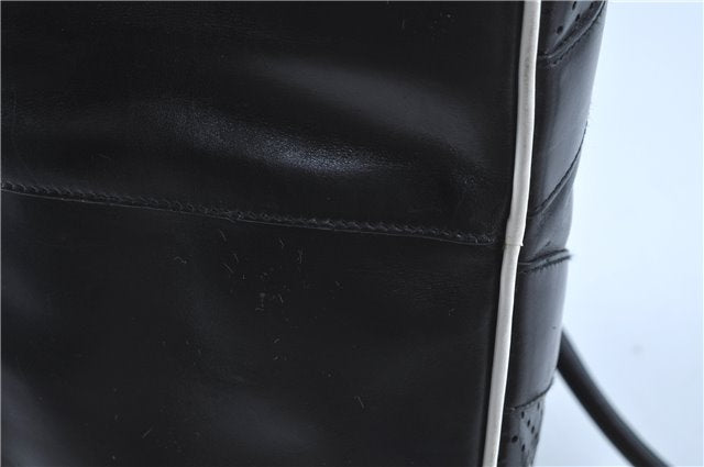 Authentic PRADA Leather Shoulder Hand Bag Purse Black J4124