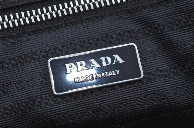 Authentic PRADA Leather Shoulder Hand Bag Purse Black J4124