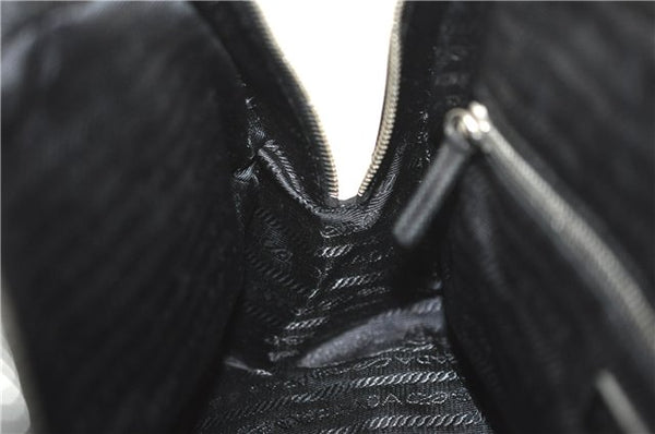 Authentic PRADA Leather Shoulder Hand Bag Purse Black J4124