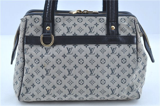 Authentic Louis Vuitton Monogram Mini Josephine PM Hand Bag Blue M92312 LV J4150