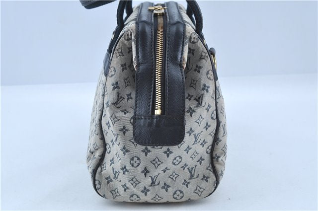 Authentic Louis Vuitton Monogram Mini Josephine PM Hand Bag Blue M92312 LV J4150