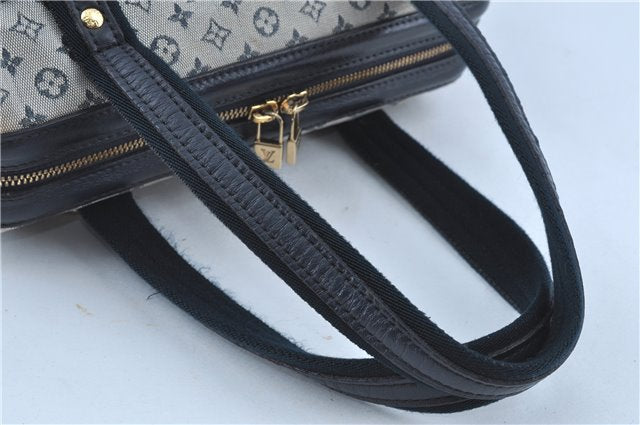 Authentic Louis Vuitton Monogram Mini Josephine PM Hand Bag Blue M92312 LV J4150