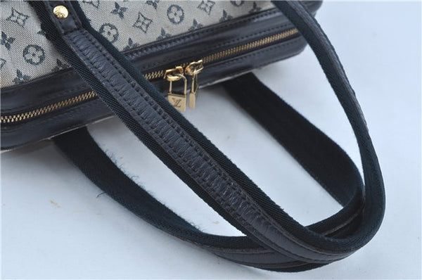 Authentic Louis Vuitton Monogram Mini Josephine PM Hand Bag Blue M92312 LV J4150