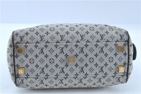 Authentic Louis Vuitton Monogram Mini Josephine PM Hand Bag Blue M92312 LV J4150