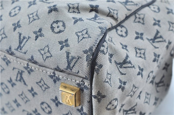 Authentic Louis Vuitton Monogram Mini Josephine PM Hand Bag Blue M92312 LV J4150