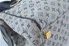 Authentic Louis Vuitton Monogram Mini Josephine PM Hand Bag Blue M92312 LV J4150