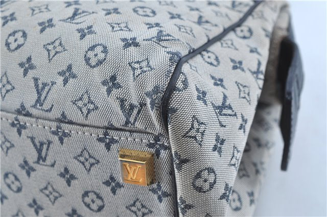 Authentic Louis Vuitton Monogram Mini Josephine PM Hand Bag Blue M92312 LV J4150