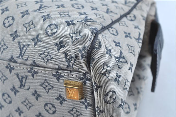 Authentic Louis Vuitton Monogram Mini Josephine PM Hand Bag Blue M92312 LV J4150