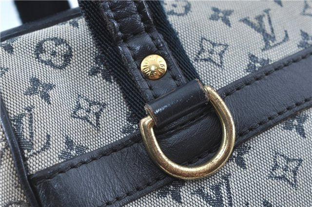 Authentic Louis Vuitton Monogram Mini Josephine PM Hand Bag Blue M92312 LV J4150