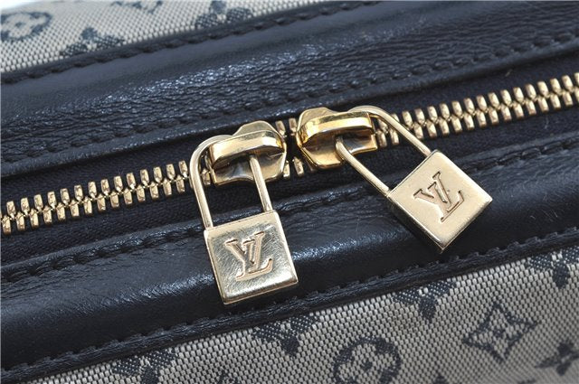 Authentic Louis Vuitton Monogram Mini Josephine PM Hand Bag Blue M92312 LV J4150